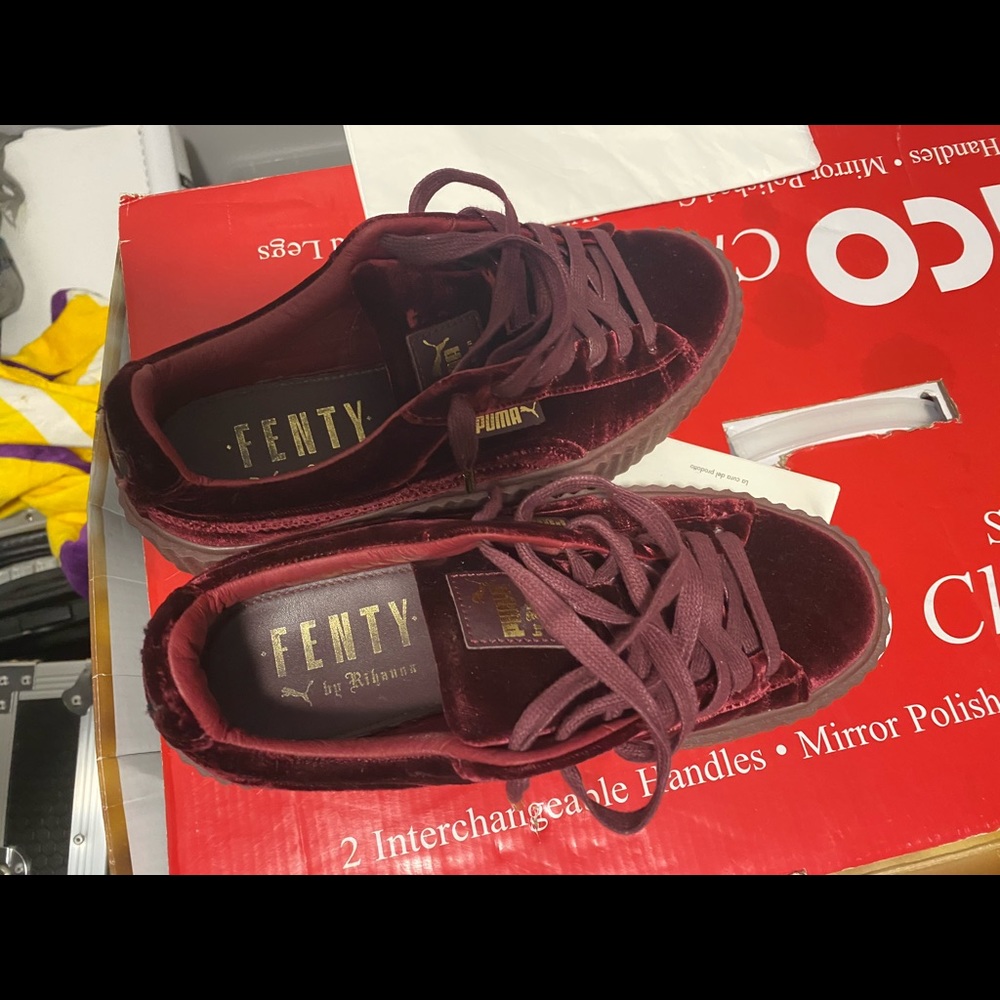 Worn Rihanna velvet sneakers